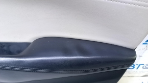 Door trim card front right Mazda 6 13-15 Touring black with beige insert leather, armrest black leather, BOSE, chrome insert, armrest dented, dent, scratches, abrasions