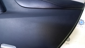 Door trim card front right Mazda 6 13-15 Touring black with beige insert leather, armrest black leather, BOSE, chrome insert, armrest dented, dent, scratches, abrasions