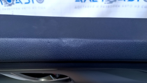 Door trim card front right Mazda CX-9 16- black with black insert leather, armrest black leather, molding gray structure, dent, abrasions, scratches, crack in the body