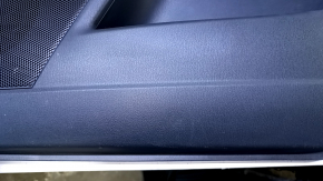 Door trim card front right Mazda CX-9 16- black with black insert leather, armrest black leather, molding gray structure, dent, abrasions, scratches, crack in the body
