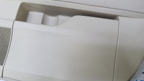 Door trim card front right Lexus RX350 RX450h 10-15 beige with beige insert leather, armrest beige leather, scratches, abrasions, dents, pokes, scuffs, armrest for re-upholstery