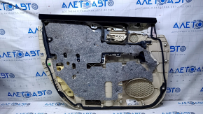 Door trim card front right Lexus RX350 RX450h 10-15 beige with beige insert leather, armrest beige leather, scratches, abrasions, dents, pokes, scuffs, armrest for re-upholstery