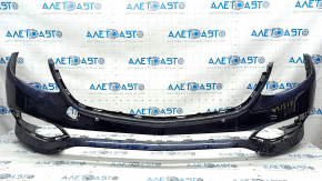 Bare front bumper Mercedes W213 E 300/350/400/450 17-20 for parking sensors, blue, broken fasteners, scratches, tear