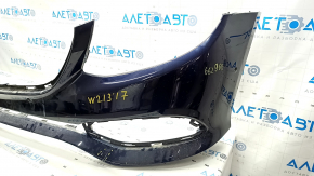 Bare front bumper Mercedes W213 E 300/350/400/450 17-20 for parking sensors, blue, broken fasteners, scratches, tear