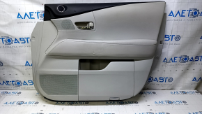Door trim card front right Lexus RX350 RX450h 10-15 gray with gray insert leather, armrest gray leather, bumps, abrasions, dents