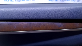 Door trim card front right Lexus ES300h ES350 13-18 black with black insert leather, armrest black leather, molding under wood gloss, scratches, scuffs, abrasions