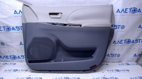 Door trim card front right Toyota Sienna 11-12 gray with beige insert plastic, armrest beige leather, scuffs, scratches
