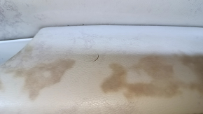Door trim card front right Nissan Pathfinder 13-20 beige leather with beige insert leather, armrest beige leather, molding dark wood glossy, dents, scratches, abrasions, tear, for dry cleaning