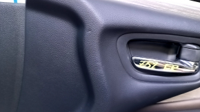 Door trim card front right Nissan Murano z52 15-17 black with brown insert leather, armrest brown leather, molding gray gloss, scratches, pokes, abrasions, dents