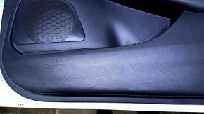 Door trim card front right Nissan Murano z52 15-17 black with brown insert leather, armrest brown leather, molding gray gloss, scratches, pokes, abrasions, dents