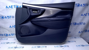Door trim card front right Nissan Murano z52 15-17 black with black insert leather, armrest black leather, molding gray gloss, scratches, bumps, dents abrasions