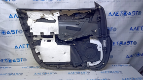 Door trim card front right Mazda CX-9 16- black with black insert leather, armrest black leather, molding gray structure, abrasions, scratches, scuffs, for dry cleaning, broken fasteners