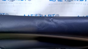 Door trim card front right Nissan Murano z52 15-17 black with black insert leather, armrest black leather, molding gray gloss, scratches, scuffs, bumps, dents, scratches, abrasions