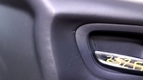 Door trim card front right Nissan Murano z52 15-17 black with black insert leather, armrest black leather, molding gray gloss, scratches, scuffs, bumps, dents, scratches, abrasions