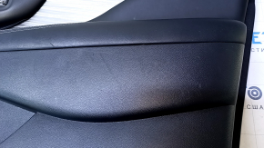 Door trim card front right Nissan Murano z52 15-17 black with black insert leather, armrest black leather, molding gray gloss, scratches, scuffs, bumps, dents, scratches, abrasions