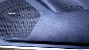 Door trim card front right Mazda 3 14-18 BM black with black insert cloth, molding black gloss, armrest black leather, BOSE, dent, scratches, abrasions, scuffs, broken fasteners