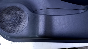 Door trim card front right Nissan Leaf 13-17 black with black insert leather, armrest black cloth, scratches, bumps, abrasions