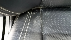 Passenger seat Jeep Grand Cherokee WK2 16-17 without airbag, electric, leather black, rusty at the bottom, dented, scratches, leather defect, for cleaning