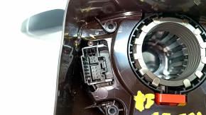 Steering column switch guitar assembly Mercedes W213 E 300/400/43/63 17-19 for heated steering wheel without camera, brown overlay