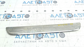 Front right outer threshold trim Mercedes W213 E 17-23 chrome, scratches, dents, bumps, broken guide