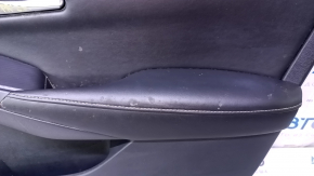 Door trim card front right Nissan Sentra 20- black with black insert leather, armrest black leather, scratches, abrasions, dent, for dry cleaning