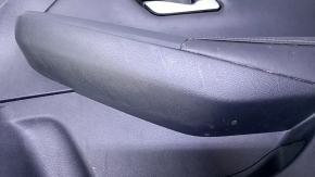 Door trim card front right Nissan Sentra 20- black with black insert leather, armrest black leather, scratches, abrasions, dent, for dry cleaning