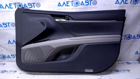 Door trim card front right Toyota Camry v70 18- dark gray with gray insert plastic, gray rubber armrest, chrome molding, butt, scuffs