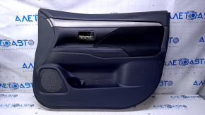 Door trim card front right Mitsubishi Outlander 14-21 black with black insert cloth, molding gray under carbon structure, scratches, scuffs, dents, abrasions, for dry cleaning