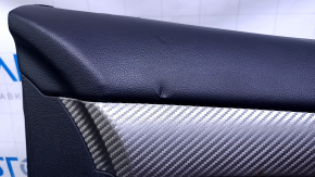 Door trim card front right Mitsubishi Outlander 14-21 black with black insert cloth, molding gray under carbon structure, scratches, scuffs, dents, abrasions, for dry cleaning