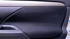 Door trim card front right Mitsubishi Outlander 14-21 black with black insert cloth, molding gray under carbon structure, scratches, scuffs, dents, abrasions, for dry cleaning