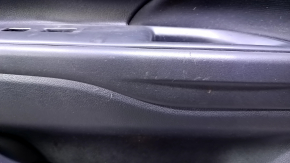 Door trim card front right Mitsubishi Outlander 14-21 black with black insert cloth, molding gray under carbon structure, scratches, scuffs, dents, abrasions, for dry cleaning