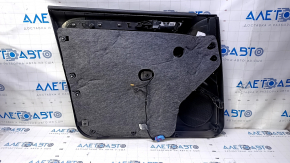 Door trim card front right Audi Q5 8R 09-17 black with black insert plastic, armrest rubber, molding dark wood gloss, dent, abrasions, scratches
