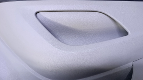 Door trim card front right Buick Encore 13-16 gray with black insert leather, armrest black leather, molding gray gloss, scuff, dent, abrasions, scratches