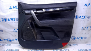 Door trim card front right Kia Sorento 10-15 black with black insert plastic, armrest black leather, Infinity, black molding gloss, scratches, abrasions