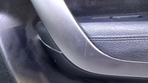 Door trim card front right Kia Sorento 10-15 black with black insert plastic, armrest black leather, Infinity, black molding gloss, scratches, abrasions