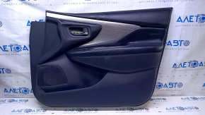 Door trim card front right Nissan Murano z52 15-17 black with black insert leather, armrest black leather, molding gray gloss, dents, scratches, abrasions