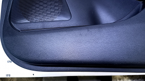Door trim card front right Nissan Murano z52 15-17 black with black insert leather, armrest black leather, molding gray gloss, dents, scratches, abrasions, pokes