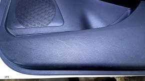 Door trim card front right Nissan Murano z52 15-17 black with black insert leather, armrest black leather, molding gray gloss, dents, scratches, abrasions, scuffs