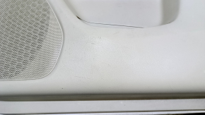 Door trim card front right Infiniti JX35 QX60 13- beige with beige insert leather, armrest beige leather, molding dark wood gloss, whitened plastic, scuffs, scratches