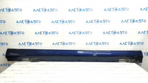 Right threshold Mercedes W213 E 300/350/400/450/53/63 17-20 under moldings, Luxury, blue, with moldings, with plugs, worn