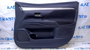 Door trim card front right Mitsubishi Outlander 14-21 black with black insert cloth, molding gray under carbon structure, scratches, scuffs, dents, abrasions