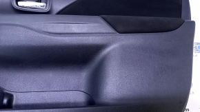 Door trim card front right Mitsubishi Outlander 14-21 black with black insert cloth, molding gray under carbon structure, scratches, scuffs, dents, abrasions