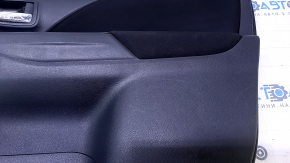 Door trim card front right Mitsubishi Outlander 14-21 black with black insert cloth, molding gray under carbon structure, scratches, scuffs, dents, abrasions, broken fastener