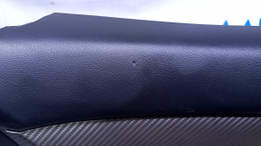 Door trim card front right Mitsubishi Outlander 14-21 black with black insert cloth, molding gray under carbon structure, scratches, scuffs, dents, abrasions, pokes