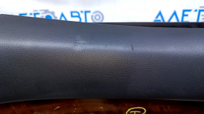 Door trim card front right Mitsubishi Outlander 14-21 black with black insert leather, armrest black leather, molding under wood gloss, dents, scuffs, abrasions, scratches