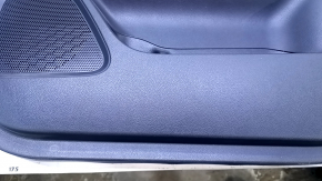 Door trim card front right Mitsubishi Outlander 14-21 black with black insert leather, armrest black leather, molding under wood gloss, dents, scuffs, abrasions, scratches