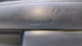 Door trim card front right Infiniti JX35 QX60 13- black with black insert leather, armrest black leather, molding under dark wood gloss, dents, scuffs, pokes, abrasions, scratches