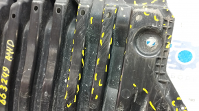 Front bumper guard central Mercedes W213 E 300/350/400/450 17-23 AWD cracks, breaks, rubbed, non-factory holes