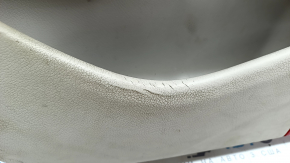 Door trim card front right Mercedes W213 E 300/350/400/450 17-23 beige leather, brown leather top, without curtain, wood insert, Burmester, tears, dents, scratches, needs cleaning