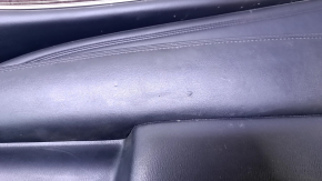 Door trim card front right Infiniti JX35 QX60 13- black with black insert leather, armrest black leather, molding under dark wood gloss, without illumination, dents, bumps, abrasions, scratches